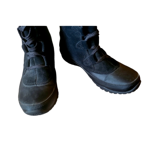 Northface Prima Loft Black Suede Fur Snow Boots Weather Proof 200 Gram Lace Up - Picture 7 of 7